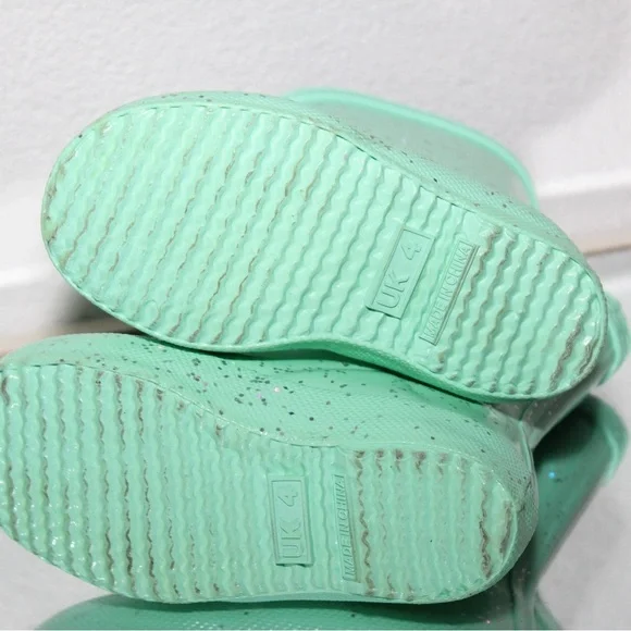 Hunter Kids Sparkle Glitter Rain Boots - Mint UK 4 Toddler - Picture 5 of 7